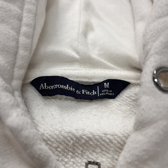 Abercrombie & Fitch Y2K Quarter Zip Jacket Cozy White Women's Medium Long Sleeve - Picture 3 of 10